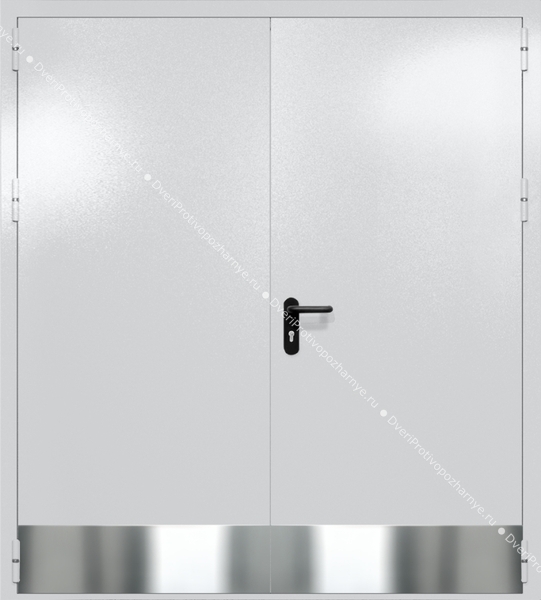 Двупольная глухая дверь ei-60 с отбойниками (цвет светло-серый RAL 7047) Двупольная глухая дверь ei-60 с отбойниками (цвет светло-серый RAL 7047)
