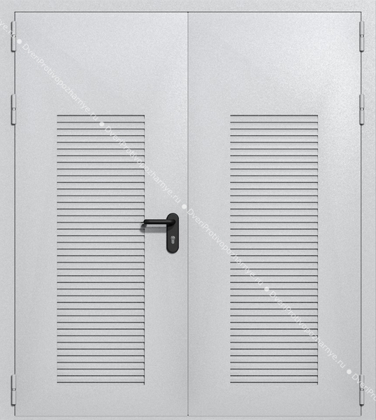 Двупольная глухая техническая дверь с вентиляцией (цвет светло-серый RAL 7047) Двупольная глухая техническая дверь с вентиляцией (цвет светло-серый RAL 7047)