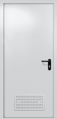 Однопольная глухая дверь ei-60 с вентиляцией (цвет светло-серый RAL 7047) Однопольная глухая дверь ei-60 с вентиляцией (цвет светло-серый RAL 7047)