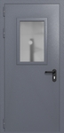 Однопольная дверь ei-60 со стеклом 600x400 (цвет темно-серый RAL 7015)