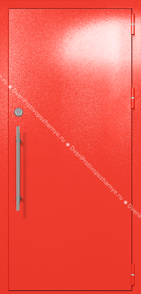 Однопольная глухая техническая дверь (цвет красный RAL 3020) Однопольная глухая техническая дверь (цвет красный RAL 3020)