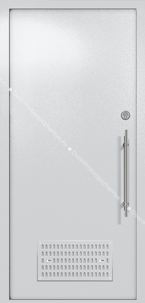 Однопольная глухая техническая дверь с вентиляцией (цвет светло-серый RAL 7047)