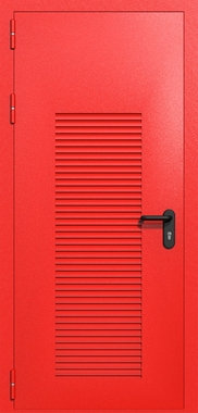 Однопольная глухая техническая дверь с вентиляцией (цвет красный RAL 3020) Однопольная глухая техническая дверь с вентиляцией (цвет красный RAL 3020)