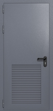 Однопольная глухая техническая дверь с вентиляцией (цвет темно-серый RAL 7015) Однопольная глухая техническая дверь с вентиляцией (цвет темно-серый RAL 7015)
