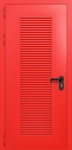 Однопольная глухая техническая дверь с вентиляцией (цвет красный RAL 3020)