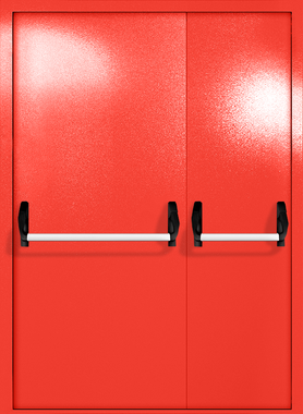 Полуторапольная глухая дверь ei-60 с ручками «антипаника» (цвет красный RAL 3020) Полуторапольная глухая дверь ei-60 с ручками «антипаника» (цвет красный RAL 3020)