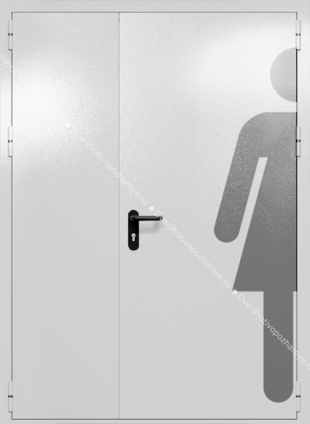 Полуторапольная глухая дверь ei-60 с обозначением санузла (цвет светло-серый RAL 7047) Полуторапольная глухая дверь ei-60 с обозначением санузла (цвет светло-серый RAL 7047)