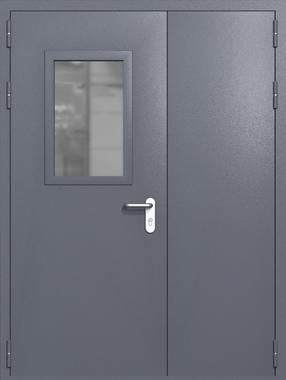 Полуторапольная дверь ei-60 со стеклом 600x400 и ручками хром (цвет темно-серый RAL 7015) Полуторапольная дверь ei-60 со стеклом 600x400 и ручками хром (цвет темно-серый RAL 7015)