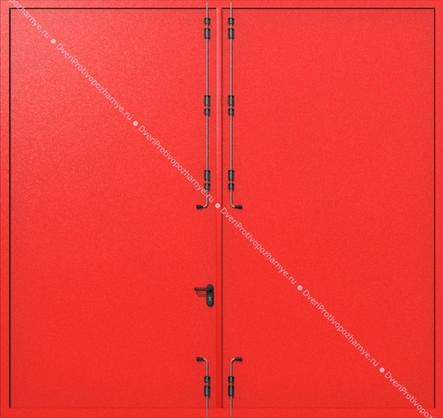 Распашные крупногабаритные ворота ei-60 (цвет красный RAL 3020)