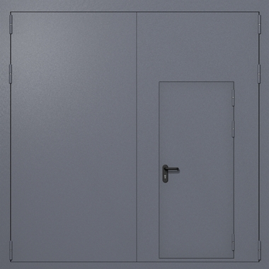 Распашные ворота ei-60 с калиткой (цвет темно-серый RAL 7015) Распашные ворота ei-60 с калиткой (цвет темно-серый RAL 7015)